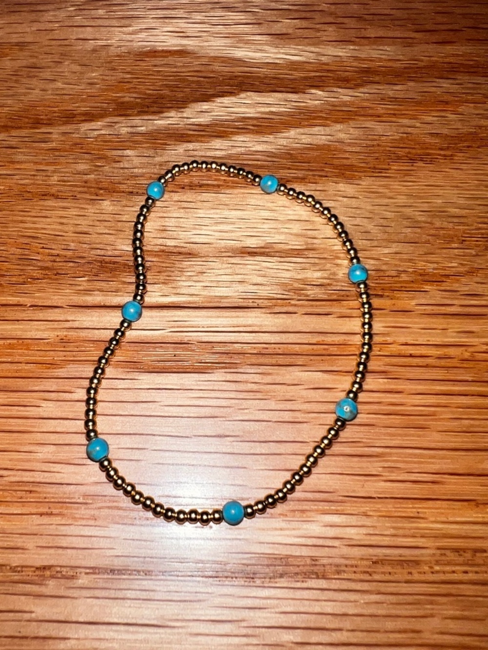 14k Gold and Turquoise Bead Bracelet
